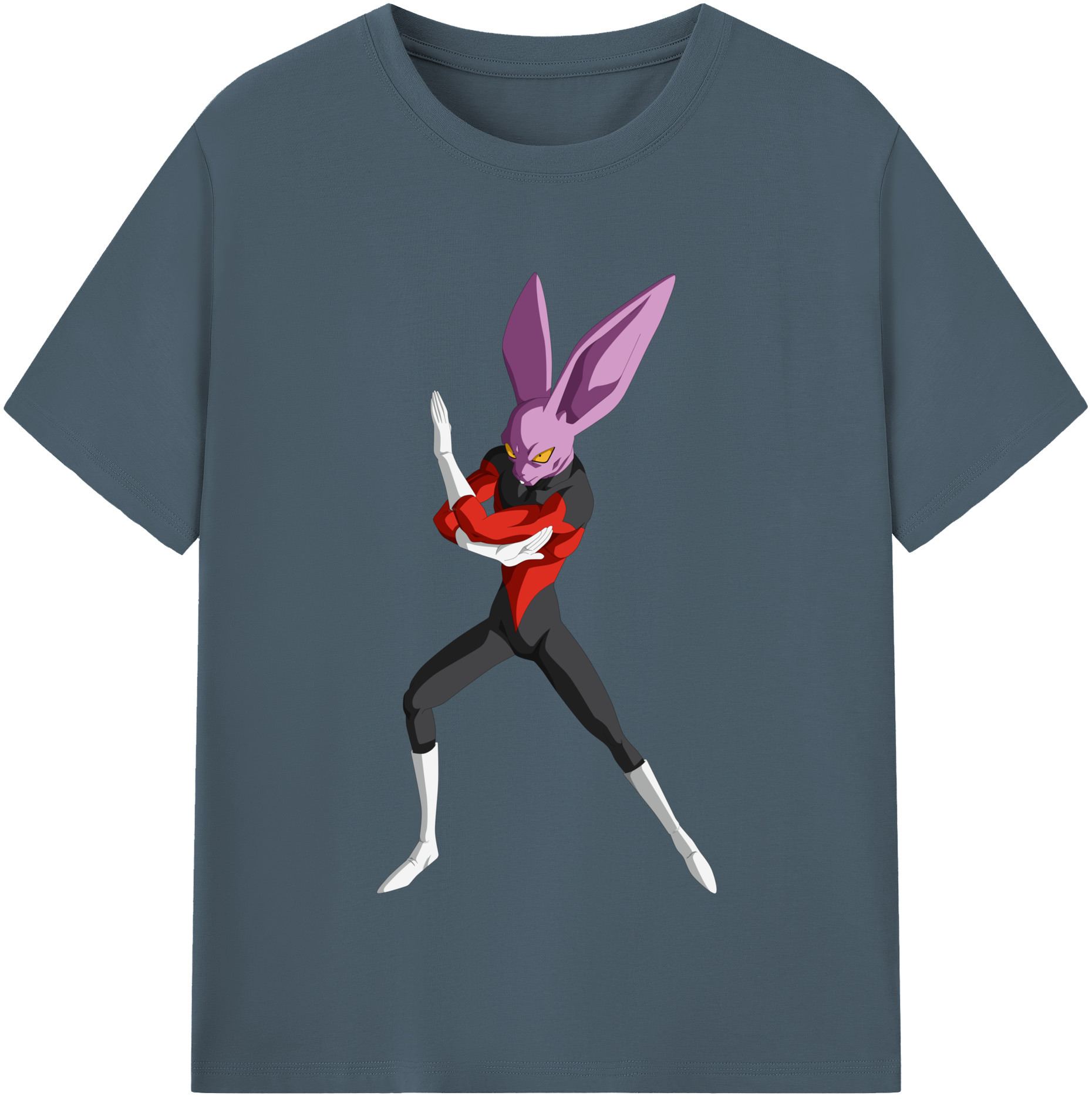（画像用） ドラゴンボール ビルス 破壊神ビルス DRAGON BALL Beerus Birusu 綿100％半袖Tシャツ（フロントプリント）